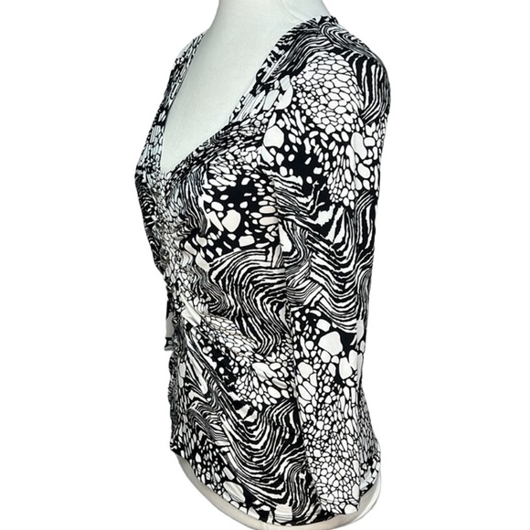 Cache Geometric Print Blouse Black White - Picture 3 of 4